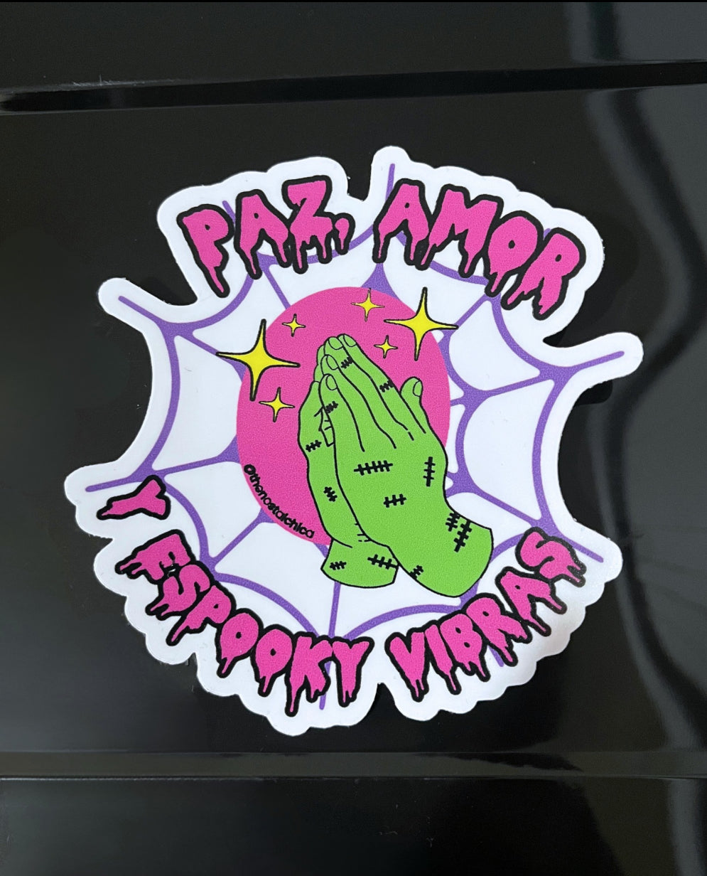 Paz, Amor y Espooky Vibras Sticker