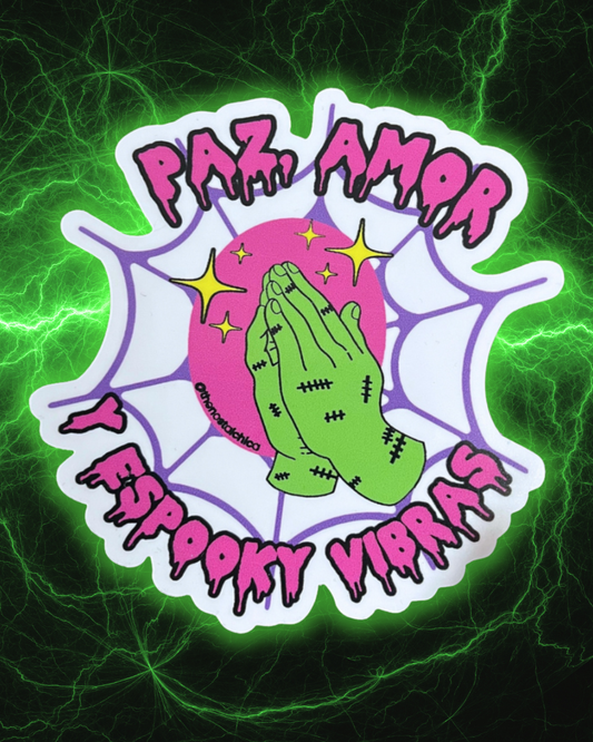Paz, Amor y Espooky Vibras Sticker