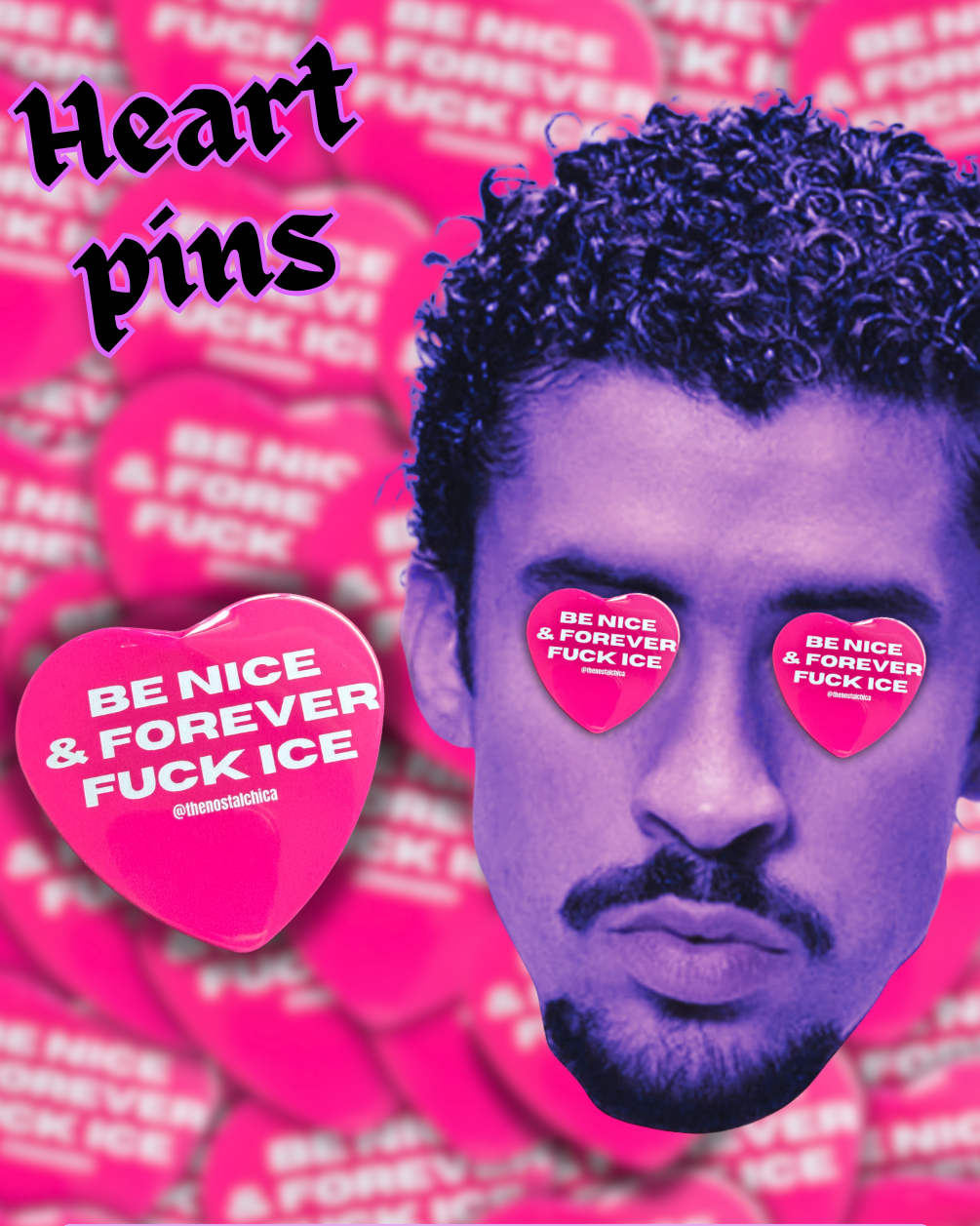 Be Nice & Forever Fuck Ice Heart Pin